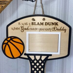 Black and Orange Basketball Picture Frame Accent